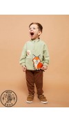 COTTON KNIT SWEATSHIRT    - LIGHT GREEN