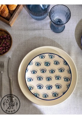 CERAMIC PLATE - BLUE PRINTED /STD
