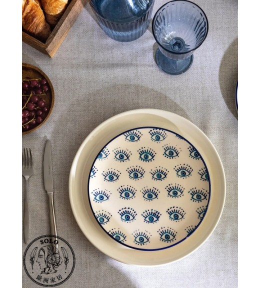 CERAMIC PLATE - BLUE PRINTED /STD