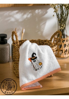 萬聖小幽靈刺繡純棉毛巾 50x80cm